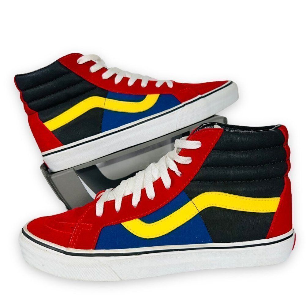 Vans SK8-Hi OTW Rally Red / Blue / Black / Yellow‎ Men's 9 Women's 10.5
